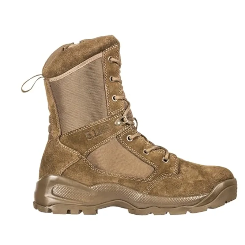 5.11 Tactical Men's Side-Zip Brown Boots, ATAC 2.0 8", Desert, Dark Coyote, 11 Regular, Style 12393ABR