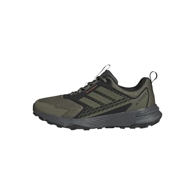 Adidas Mens Terrex Tracefinder 2 Trail Running, Olive Strata/Olive Strata/Semi Impact Orange, 9.5