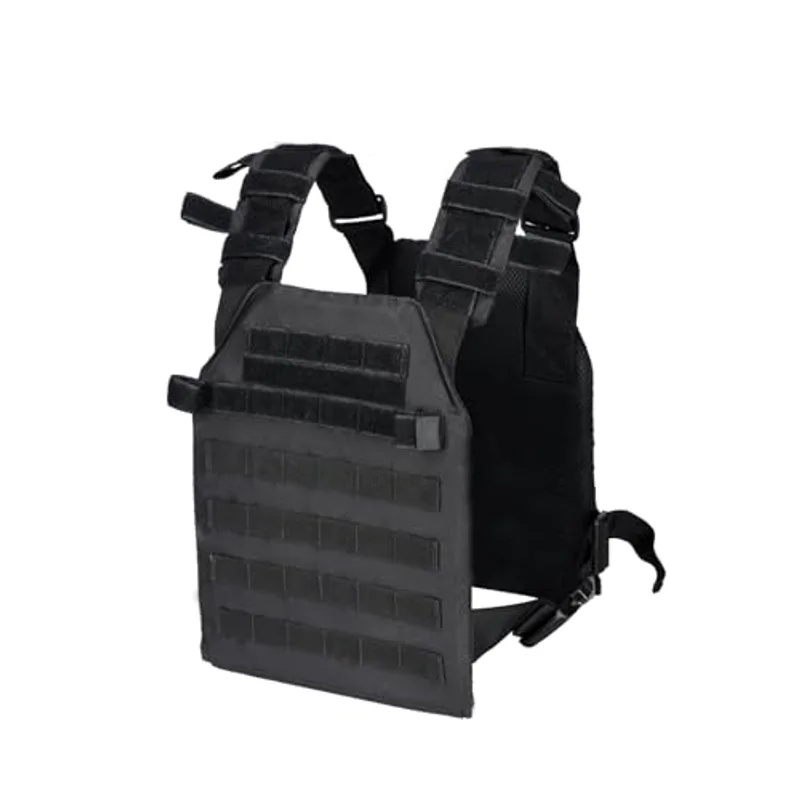 Adjustable Weighted Vest Fitness Sport Training Strength and Endurance Training,Quick Release with Molle for Running,Fitness Workouts (Black)