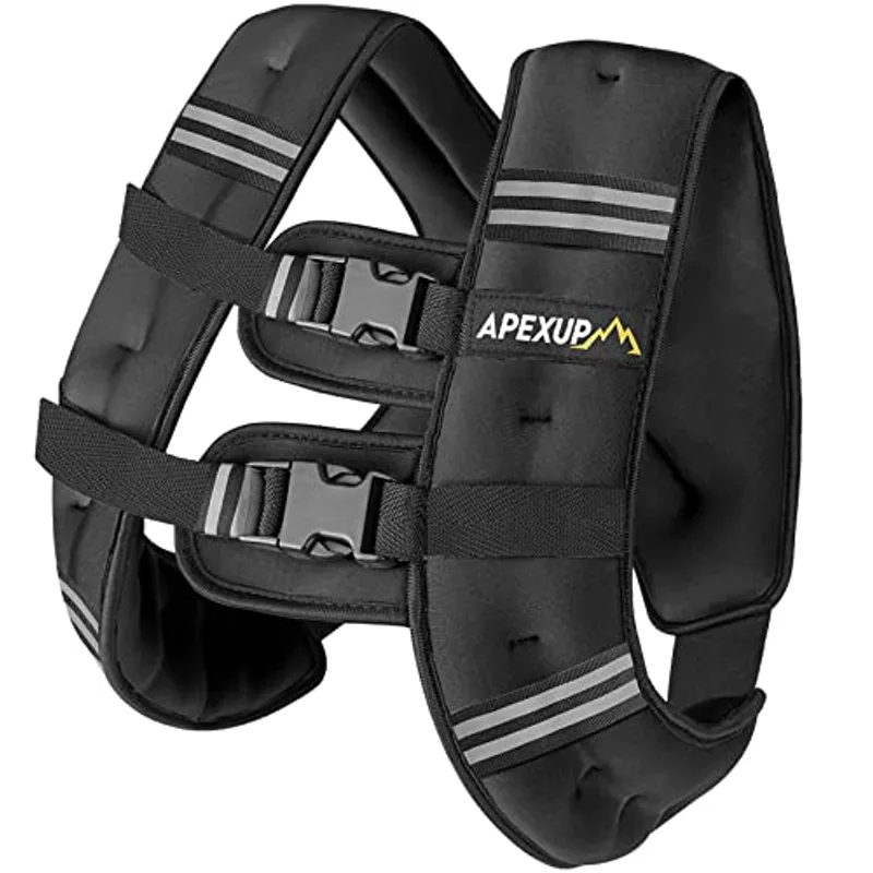 APEXUP 15lbs Weighted Vest Men Women, Weight Vest for Women Workout Equipment for Strength Training Running (Black)
