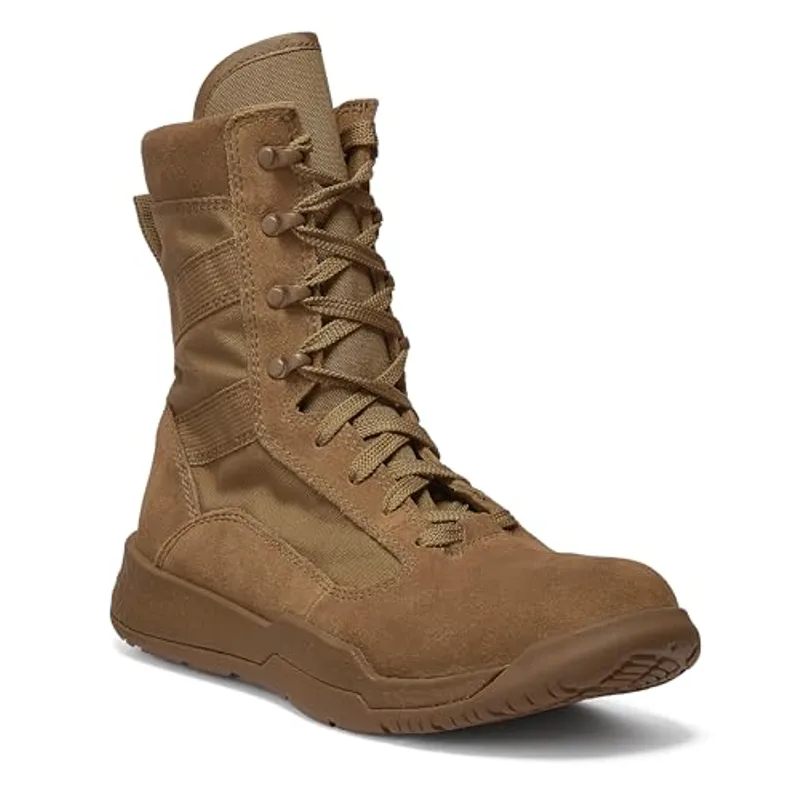 Belleville TR501 AMRAP Military Boots - AR 670-1 Compliant Army Boots for Men - Zero-Drop EVA Running Tactical Footwear - Removable Molded EVA Insole - Moisture Wicking Lining - Coyote - 10