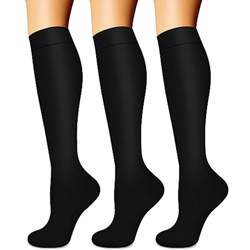 Compression Socks for Women & Men (3 pairs) - Best Support for Nurses, Running, Hiking, Recovery & Flight Socks