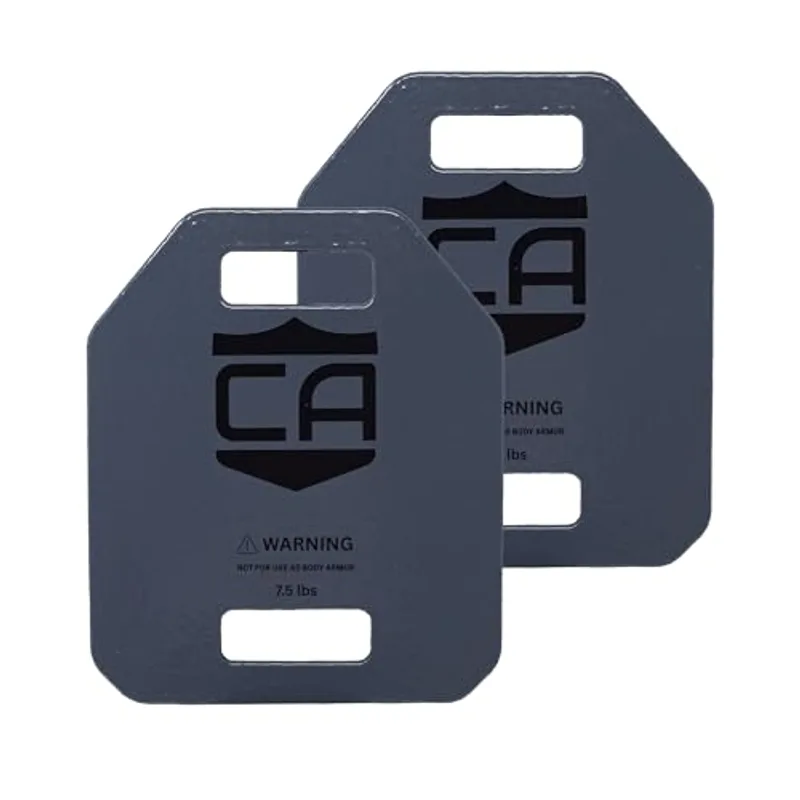 Caliber Armor Fitness Weights - USA-Made Steel Plates for Tactical Weighted Vests, Ruck Vest, Running Gear, Cross Fit - Durable Fitness Equipment - 7.5 lbs. - Qty 2