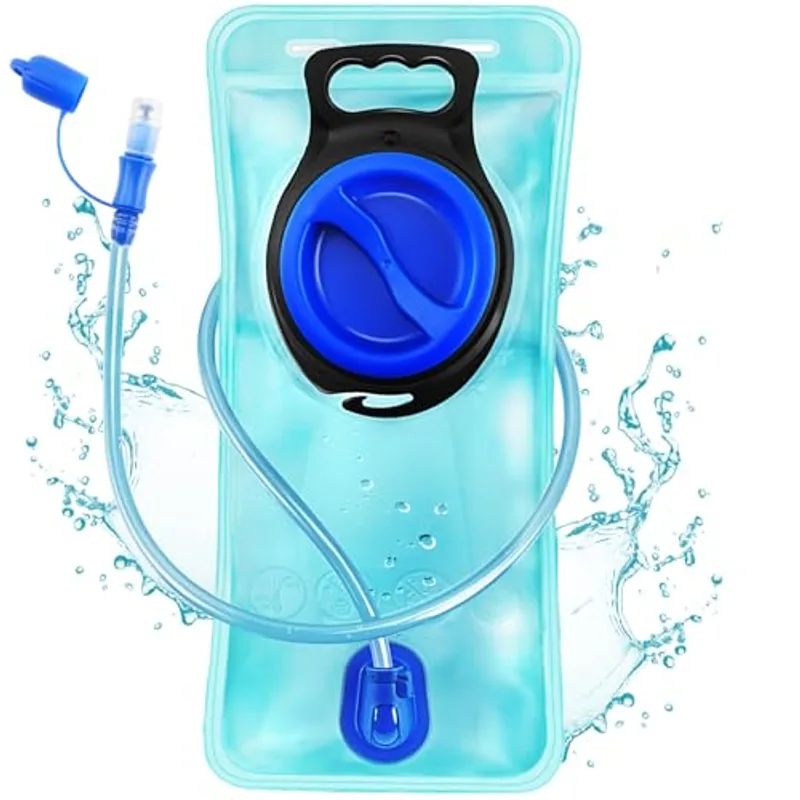 Hydration Bladder, 2L Water Bladder for Hiking Backpack Leak Proof Water Reservoir Storage, 2 Liter BPA-Free Water Pouch Hydration Pack Replacement for Biking Climbing Cycling Running, Blue
