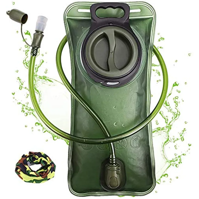 Hydration Bladder, 3L Water Bladder for Hiking Backpack, BPA-Free Leak Proof Water Reservoir Storage Bag, Water Pouch Hydration Pack Replacement for Camping Cycling Running, Military Green