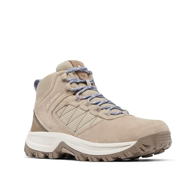 Columbia Womens Transverse Suede Waterproof Hiking Boot, Canvas Tan/New Moon, 8