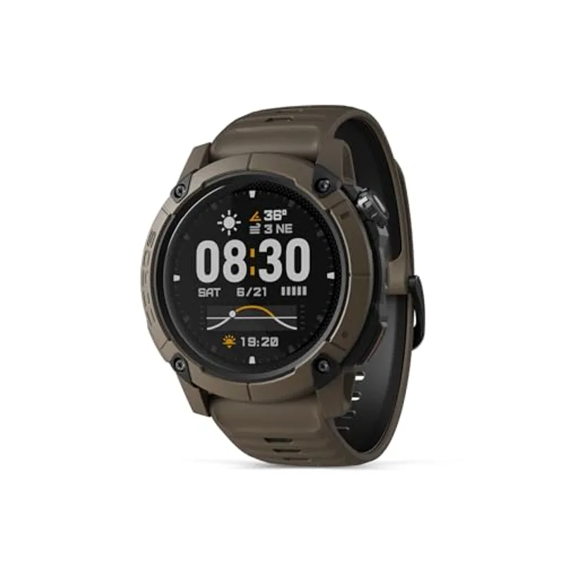 COROS NOMAD Outdoor GPS Smartwatch, 1.3" MIP Touchscreen, Global maps with Turn-by-Turn Navigation, 22 Days Battery Life, Microphone Records Voice Notes, Real-time Weather, and Safety alerts (Brown)