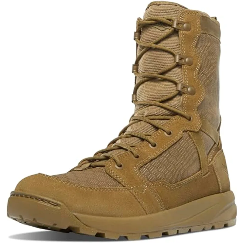 Danner Resurgent Military 8" Hot Men's Tactical Boots, Vibram Outsole, Breathable Mesh, US Air Force & Army Compliant, Coyote - 10.5 Wide