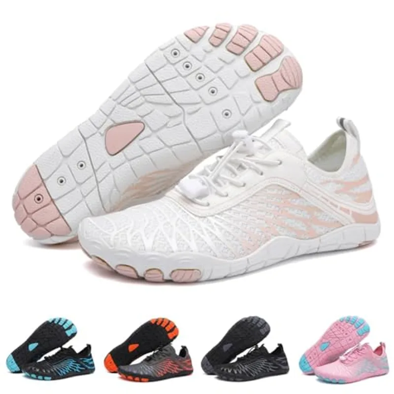 Hike Barefoot Shoes Womens Men Footwear,Pro-Healthy&Non-Slip Water Shoe for Women Men, Wide Toe Running Shoes Boots Sneakers Unisex White
