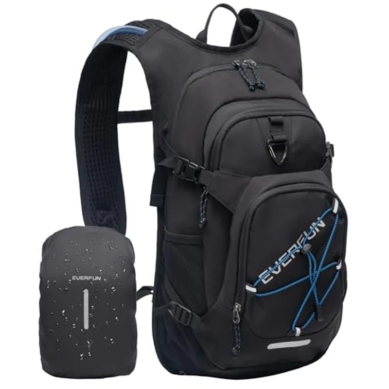 EVERFUN Insulated Hydration Water Backpack 18L with 2L Bladder Rain Cover, Hydro Pack Bag Daypack with Storage for Women Men Hiking, Cycling, Skiing, Running, Festivals