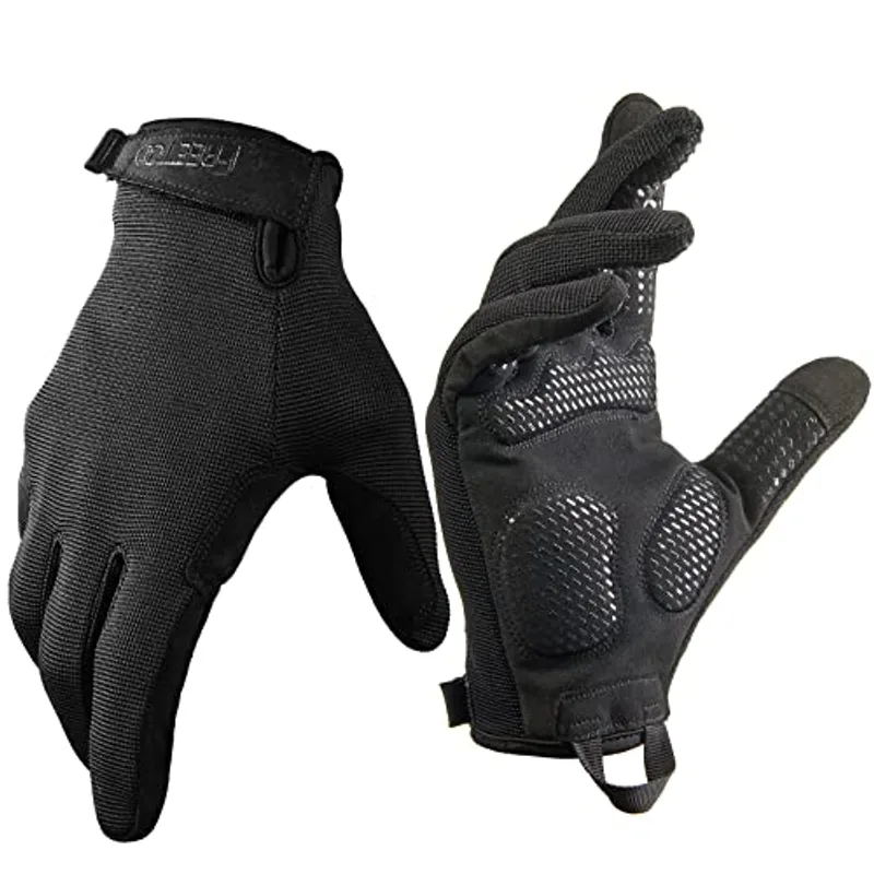 FREETOO Full-Finger Workout Gloves for Men, Padded Gym Gloves with Excellent Grip and Palm Protection, Touch Screen Friendly