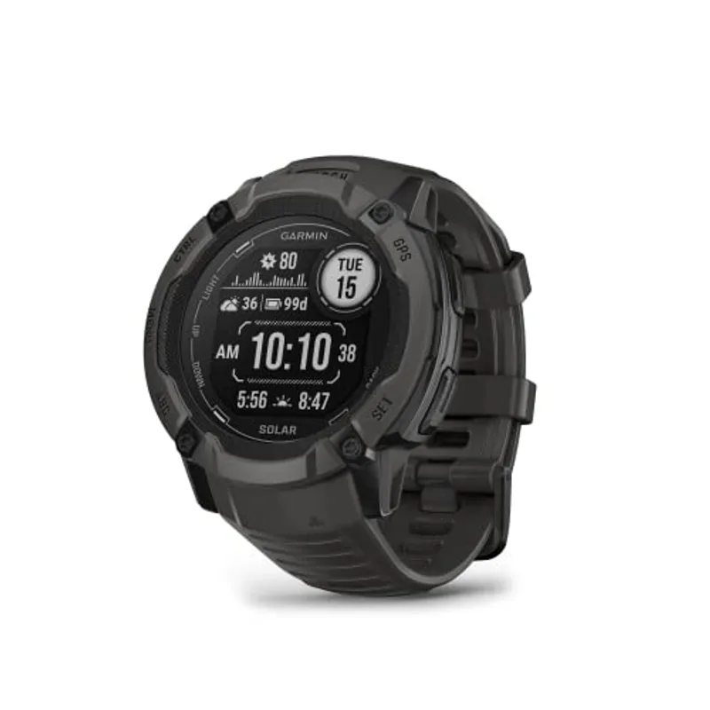 Garmin Instinct 2X Solar, Rugged GPS Smartwatch, Built-in Flashlight, Solar Charging Capability, Multi-Band GNSS, Graphite