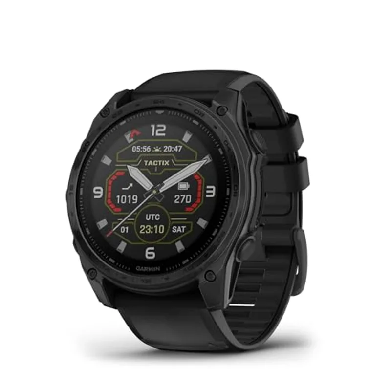 Garmin tactix® 8 51mm, Solar Charged Display, Elite, Premium Tactical GPS Smartwatch, Includes Applied Ballistics Elite™ Solver, Titanium Bezel, Sapphire Lens, 40-Meter Dive Rating