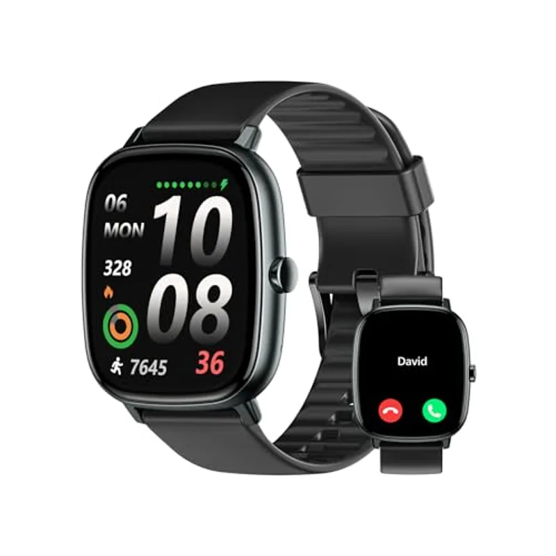 Smart Watches for Men Women with GPS Built-in, Answer/Make Calls, 1.95" Smartwatch for iPhone/Android Phones, Fitness Watch with Heart Rate/Sleep Monitor 100+ Sports Modes IP68 Waterproof (Black)