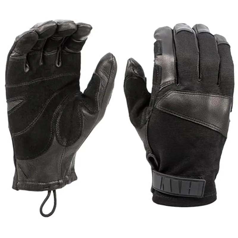 HWI Gear TFR100 Tactical Fast Rope Glove, Thick Goatskin Leather, Dexterity, Adventure, Outdoor Sport, Climbing, Rappelling, Black, X-Large