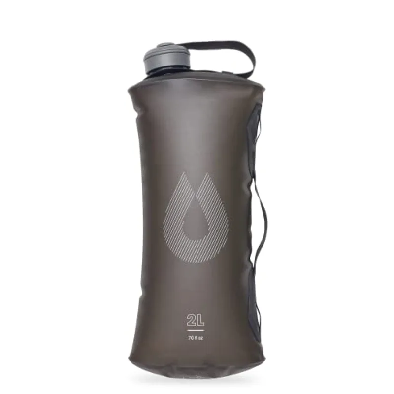 HydraPak Seeker - Collapsible Camping Water Storage (2L) - BPA & PVC Free, Hydration Reservoir Bag, Leak Proof - Mammoth Grey