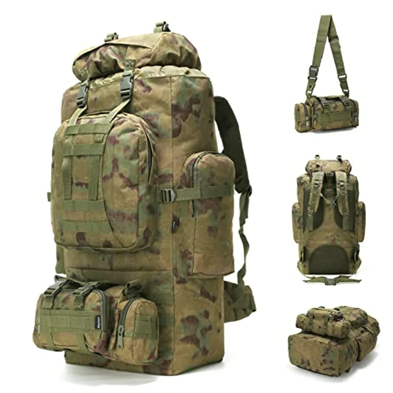 King'sGuard 100L Camping Hiking Backpack Molle Rucksack Military Camping Backpacking Daypack