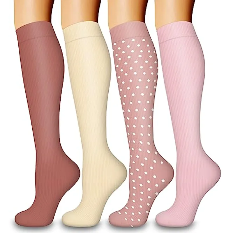 Laite Hebe 4 Pairs-Compression Socks for Women&Men Circulation-Best Support for Nurses,Running,Athletic