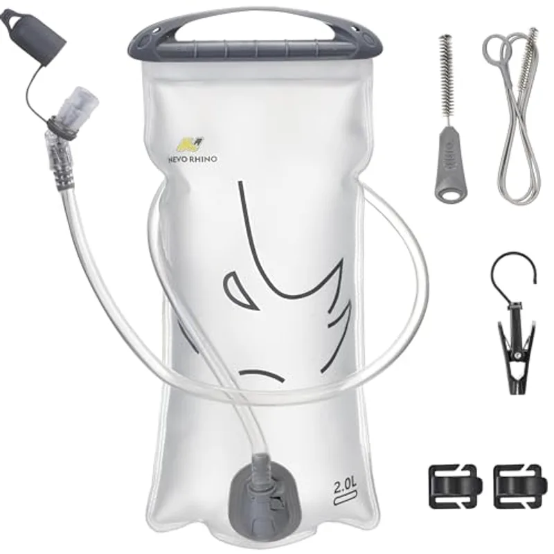 N NEVO RHINO Hydration Bladder 2L,Water Reservoir for Hiking Backpack Leak Proof Water Storage Bladder,BPA-Free Water Pouch Hydration Pack for Camping Cycling Running