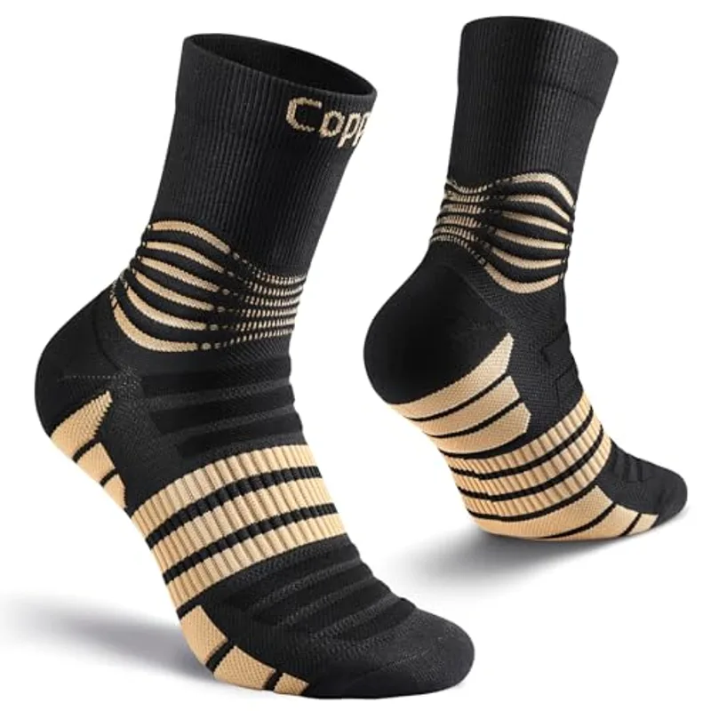 NEENCA Professional Copper Compression Socks, Medical Ankle Support Socks for Injuries Recovery & Pain Relief, Women & Men Circulation, Swelling, Runner, Travel, Pregnancy, Flying—1 Pair, 20-30 mmHg