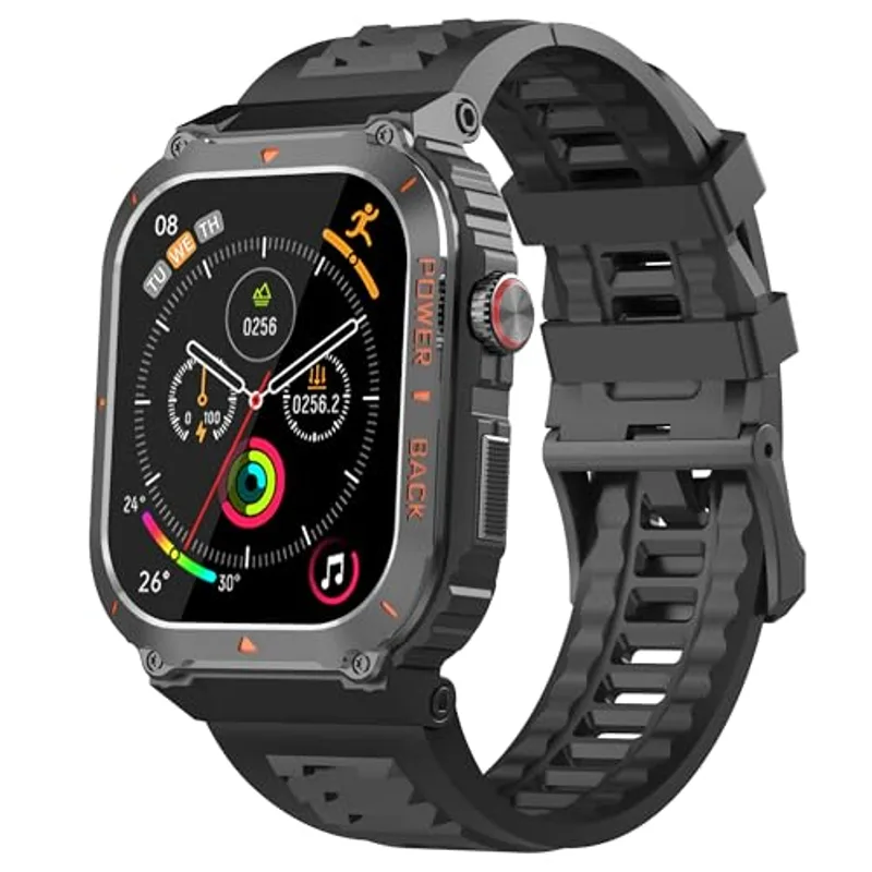 Military GPS Smart Watch for Men Pressure/Altitude/Compass,Fitness Smart Watch for Android Phones and iPhone,Outdoor Waterproof Fitness Tracker with Blood Oxygen/Heart Rate/Sleep/100+ Sport Modes