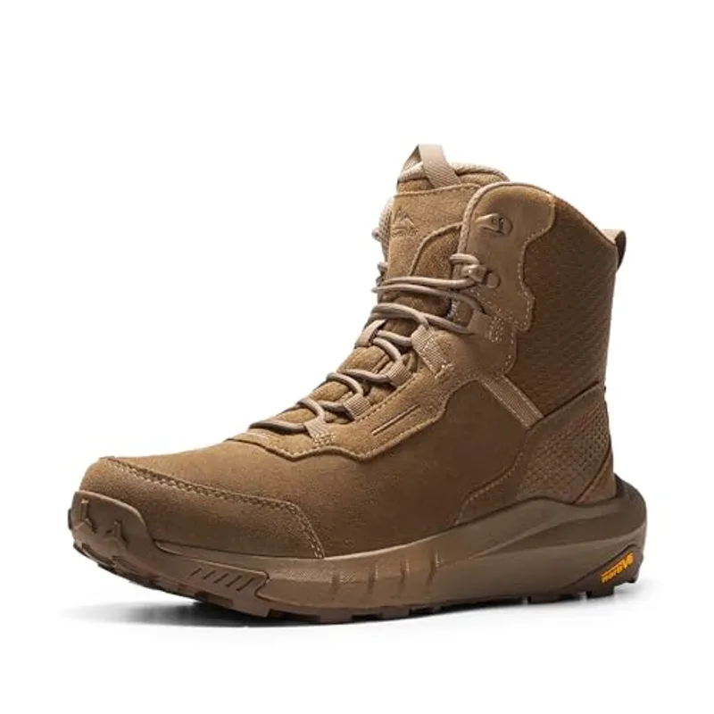 NORTIV 8 Men's Waterproof Tactical Work Boots Cushion Sole Lightweight Leather Non-Slip Combat Boots with Arch Support for Military Motorcycle Hiking HydroRange,Size 10,Coyote,NMUMMT2502