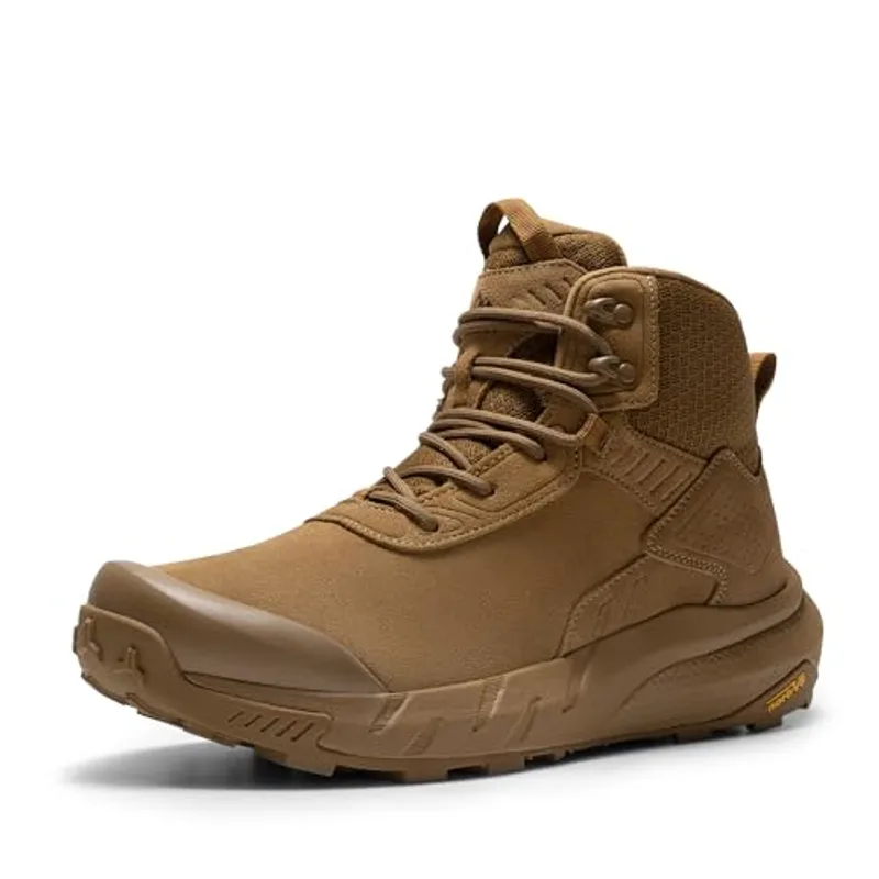 NORTIV 8 Men's Waterproof Military Tactical Work Boots Leather Motorcycle Combat Lightweight Non-Slip Hiking Boots for Men VaporGuard,Size 12,Coyote-6 Inches,SNMT246M
