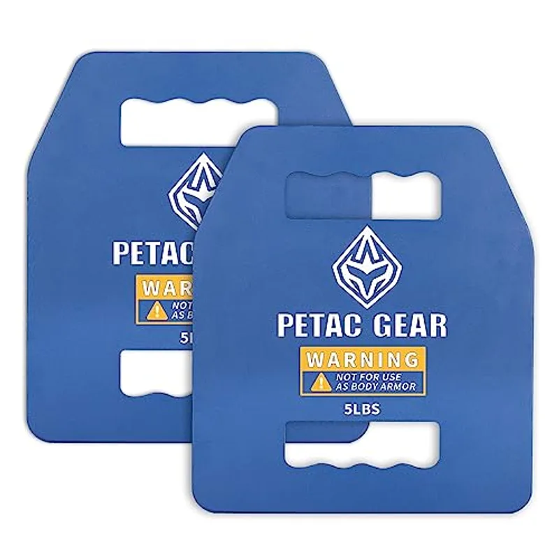 PETAC GEAR Curved/Straight Weights Plates For Weighted Vest For Men Workout,5/10/15/20 LBS Weight Strength Training Vests Equipment Workout Gear (Straight, 5LB*2)