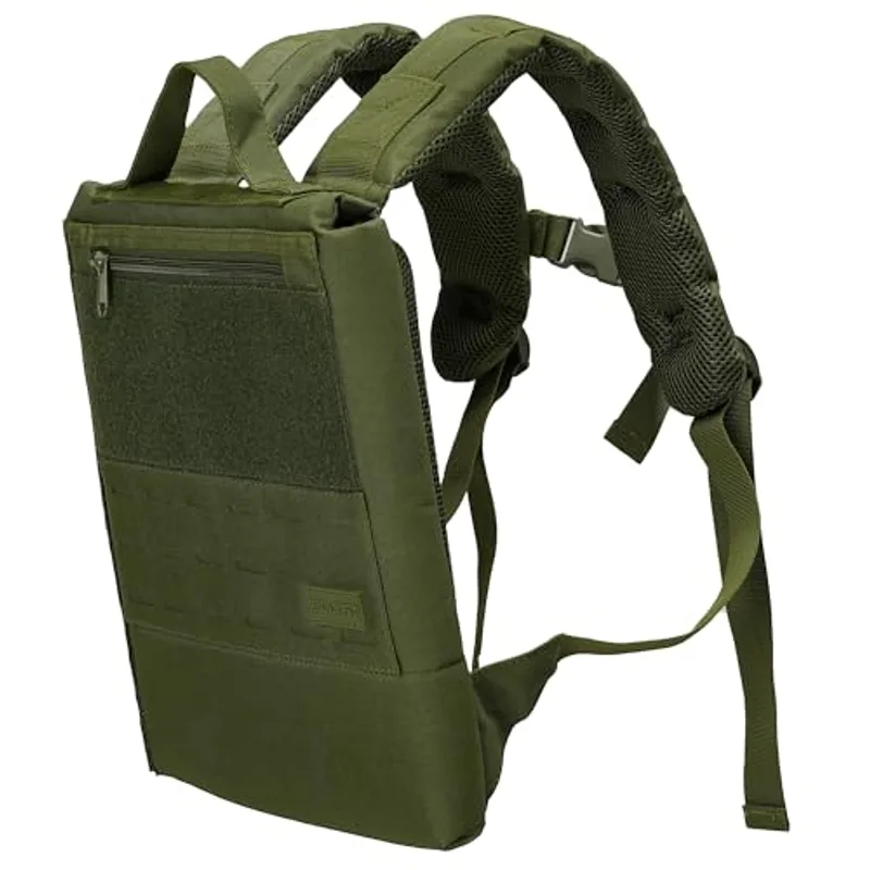 Polyfit Rucking Backpack 2.0 - Weighted Ruck Pack for Weight Plates - Patent Pending Side-Loading Rucksack for Walking, Running, Rucking, Strength and Endurance Training - Green