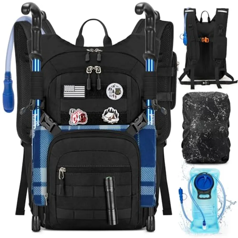 RAINSMORE Tactical Hydration Backpack 18L with 2L Water Bladder - Insulated Military Daypack for Hiking, Rucking, Commuting - Waterproof MOLLE Pack for Men Women Cycling Camping Running