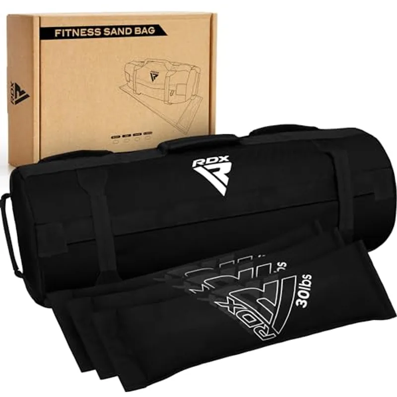 RDX Sandbag for Fitness Weights Training, Unfilled Power Bags with Handles, 5-200 LBs Adjustable Weighted Slam Bag for Strength Powerlifting Running Heavy Workout Home Gym Exercise, Sold AS UNFILLED
