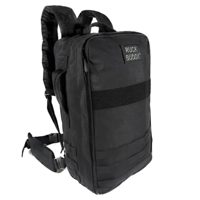 RuckBuddy Rucking Backpack – Tactical Military Rucksack with Weight Plate Pockets, Removable Hip Belt, and Padded Straps for Training & Fitness