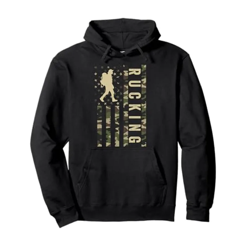 Rucking American Flag, Tactical Fitness, Patriotic Rucking Pullover Hoodie