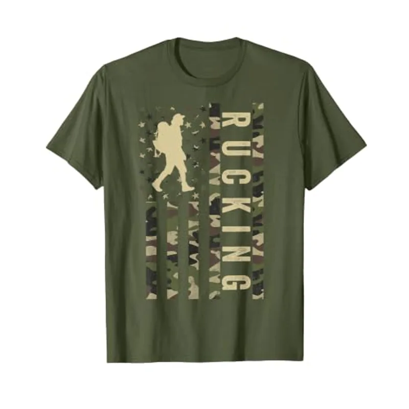 Rucking by AKH American Flag Tactical Fitness T-Shirt