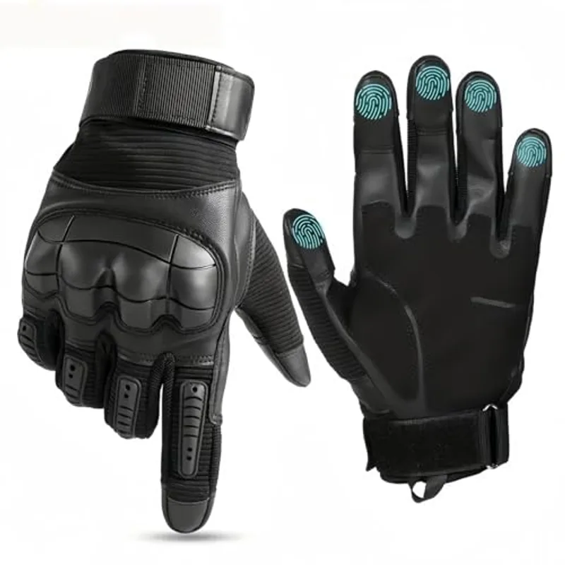 Ruck and Recon Tactical Gloves - Kevlar Tactical Gloves by Ryck & Recon for Men, All Palm Touch Screen, -20°f to 120°f Weatherproof & Knuckle Guard Design, for Any Mission(Black,Large)