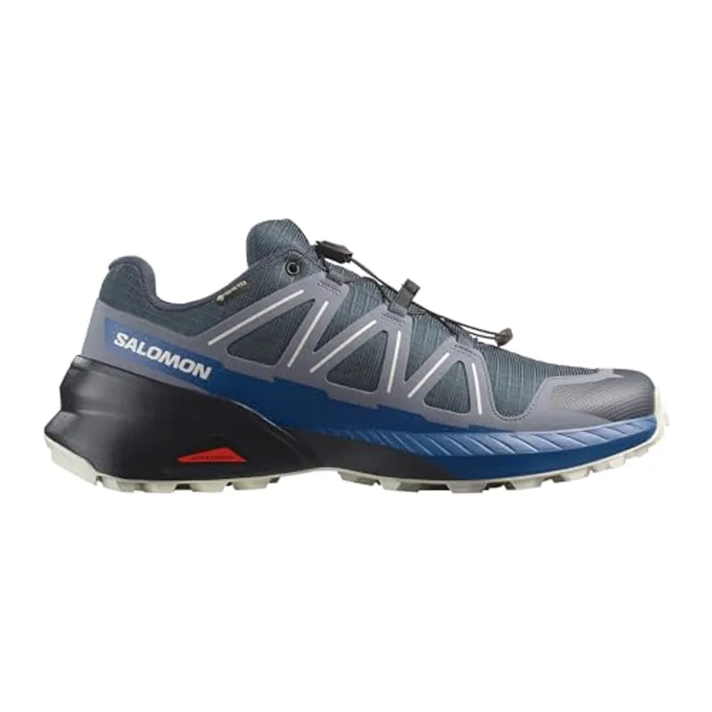 Salomon Men's Speedcross Peak Gore-Tex Trail Running Shoe, Waterproof All-Terrain Performance for Hiking & Long Trail Sessions - Blue Nights/Grisaille/Nautical Blue - 11.5 Medium