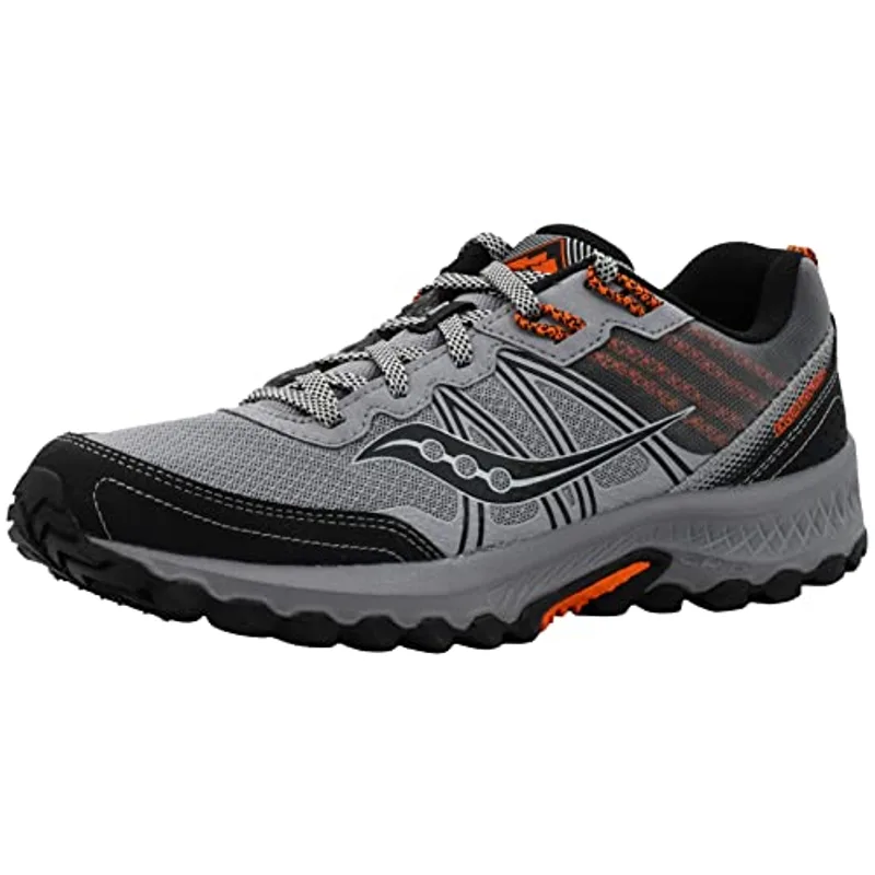 Saucony Men's Excursion Tr14 Grey/Orange Trail Running Shoe 10 M US