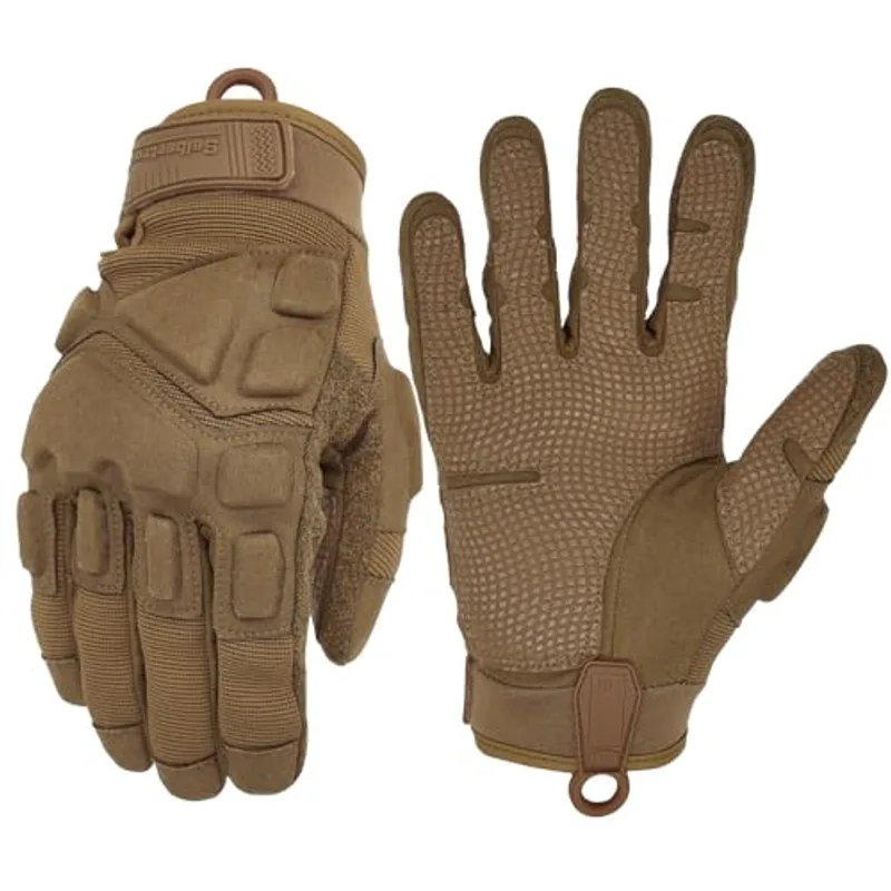 Seibertron Patented S.O.L.A.G 2.0 Gloves - Tactical Sports Water Resistant Impact Gloves for Airsoft, Hunting, Hiking Coyote XL