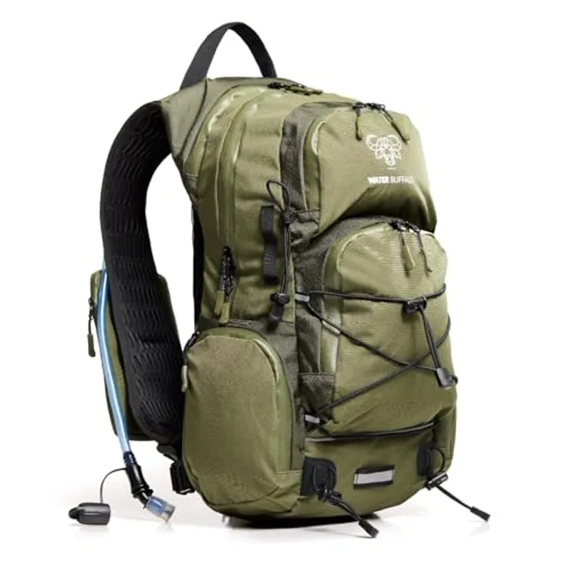 Sherpa Hiking Hydration Backpack – 22L Hiking Backpack with Water Bladder, Phone Compartment, Waterproof Zippers & Trekking Pole Holders