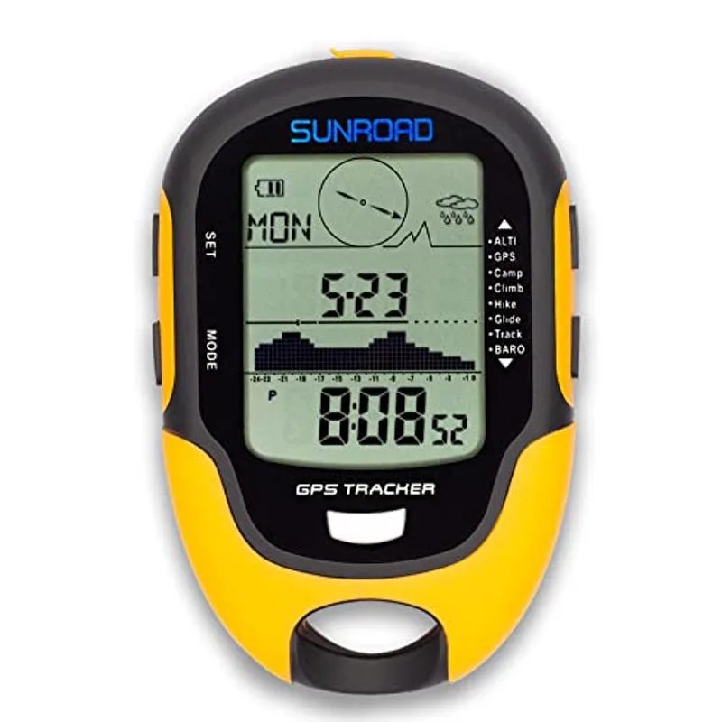 Altimeter GPS Digital Waterproof Outdoor Altitude Pre-Warning Remind Compass Stopwatch Sports -Barometer Weather Forcast Pedometer SUNROAD
