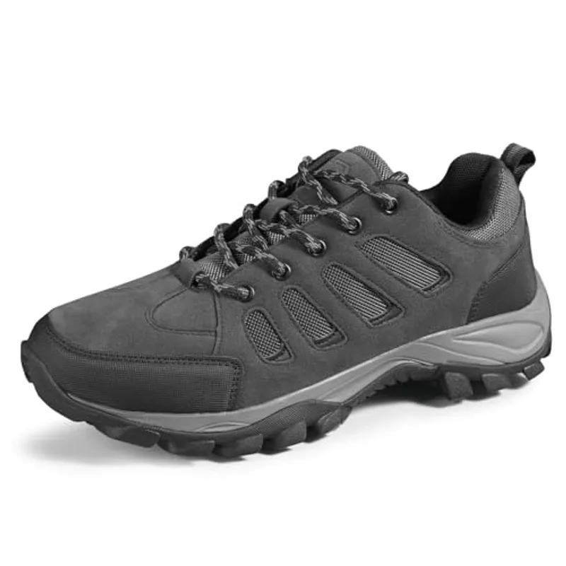 TRAILBLITZ Men's Hiking Shoes Walking Sneakers Outdoor Workout Footwear Non Slip Comfortable Lightweight Breathable Trekking Backpacking Trail Running (11 Men,BlackGray)