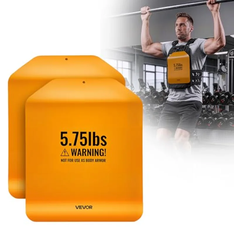 VEVOR Curved Weight Vest Plates, 5.75 LB Pairs, Premium Steel Tactical Weighted Plates for Vest, Ergonomic Design, for Strength Endurance Training, Running, Jogging, Fitness, Heavy Workouts