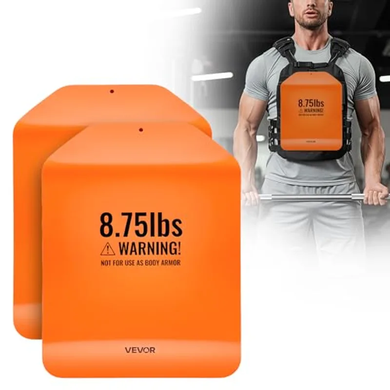 VEVOR Curved Weight Vest Plates, 8.75 LB Pairs, Premium Steel Tactical Weighted Plates for Vest, Ergonomic Design, for Strength Endurance Training, Running, Jogging, Fitness, Heavy Workouts