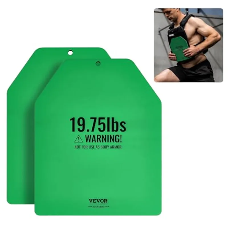 VEVOR Weight Vest Plates, 19.75 LB Pairs, Premium Steel Weighted plates, Contoured Ergonomic Fit – WODs, Additional Weight for Weight Vests, for Strength Training, Running, Fitness, Heavy Workouts
