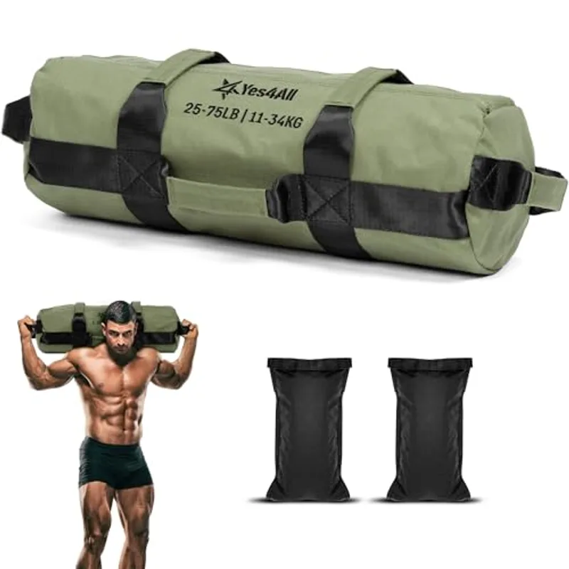 Yes4All Sandbags for Working Out, Unfilled Adjustable Sand Bags for Weight Training with Handles, Multiple Colors & Sizes 5-200lbs