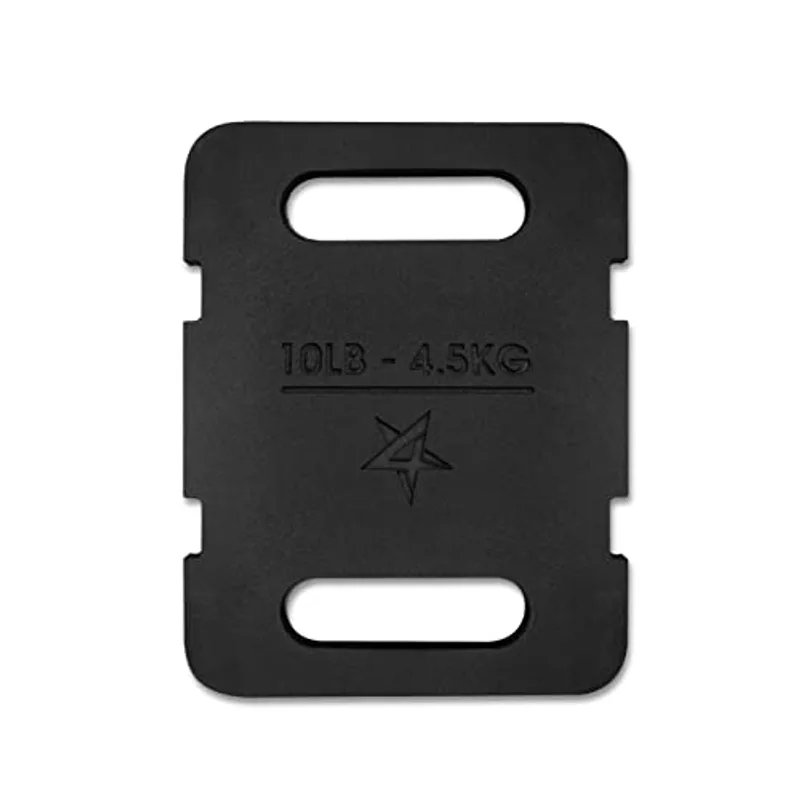 Yes4All Attachable Rucking Weight for Backpack, Cast Iron Training Weight Plate with Quick-Attach Strap Slots, Ergonomic Rounded Handle for Weighted Walking, Hiking, Rucking, 10 LB