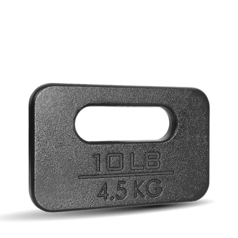 Yes4All Cast Iron Rucking Weight for Backpack, Training Weight Plate with Ergonomic Rounded Handle, Protective Glossy Finish for Weighted Walking, Hiking, Rucking, Resistance Workout, 10 LB (Single)