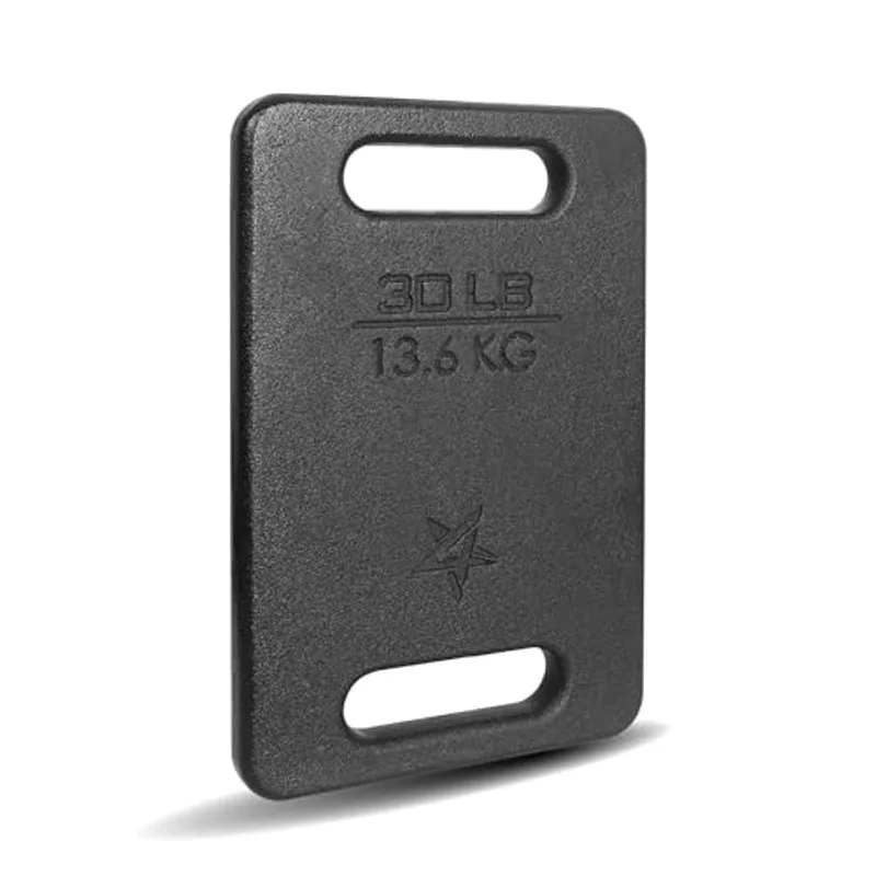 Yes4All Cast Iron Rucking Weight for Backpack, Training Weight Plate with Ergonomic Rounded Handle, Protective Glossy Finish for Weighted Walking, Hiking, Rucking, Resistance Workout, 30 LB