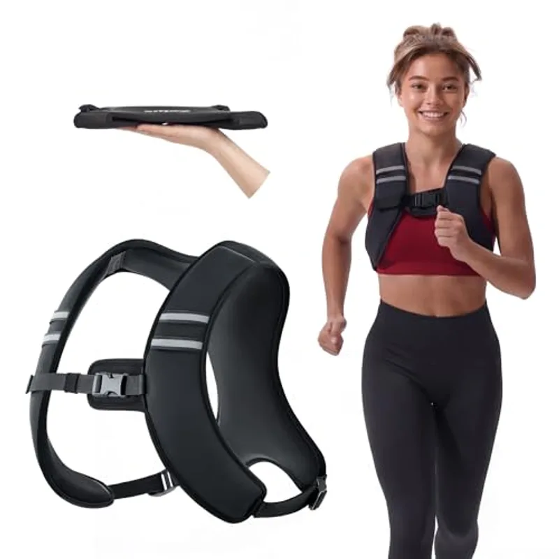 ZELUS Weighted Vest, Washable Z-Fit Soft Iron Weighted Vest for Women and Men, 5/10/15 lb Weight Vest with Reflective Strips & Adjustable Straps, Ultra Thin Weight Vest for Gym Strength Training (10lb) Black